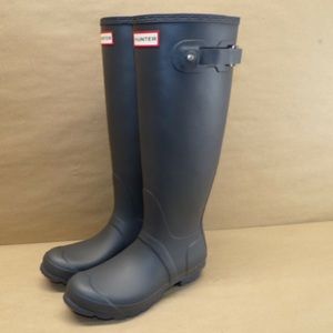 Women’s blue/grey matte tall hunter boots